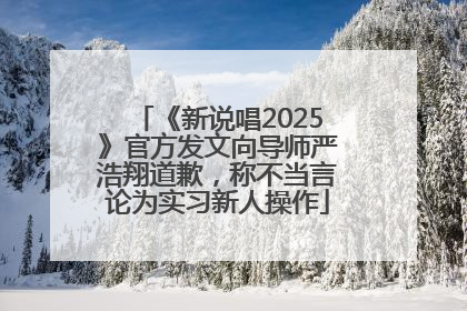 《新说唱2025》官方发文向导师严浩翔道歉，称不当言论为实习新人操作