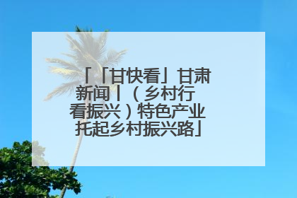 「甘快看」甘肃新闻丨（乡村行 看振兴）特色产业托起乡村振兴路