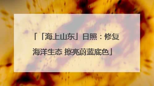 「海上山东」日照：修复海洋生态 擦亮蔚蓝底色