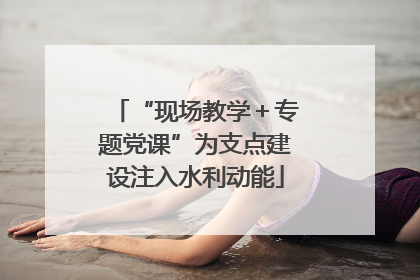 “现场教学＋专题党课”为支点建设注入水利动能