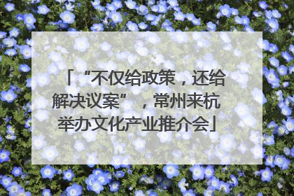“不仅给政策，还给解决议案”，常州来杭举办文化产业推介会