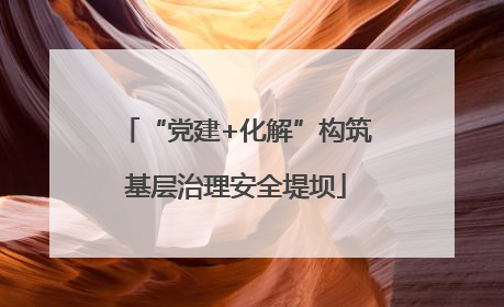 “党建+化解”构筑基层治理安全堤坝