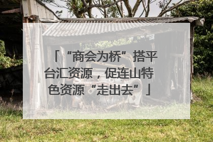 “商会为桥”搭平台汇资源，促连山特色资源“走出去”