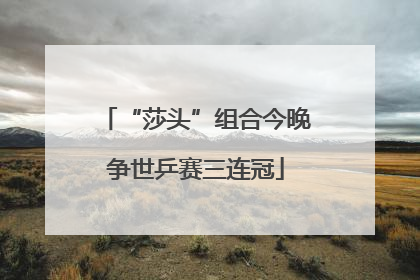 “莎头”组合今晚争世乒赛三连冠