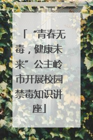 “青春无毒，健康未来”公主岭市开展校园禁毒知识讲座