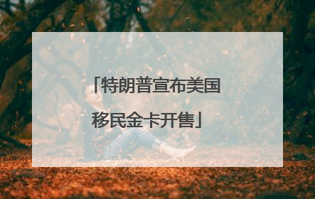 特朗普宣布美国移民金卡开售