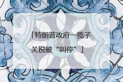 特朗普政府一揽子关税被“叫停”