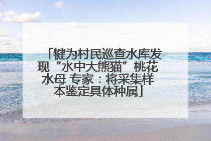 犍为村民巡查水库发现“水中大熊猫”桃花水母 专家：将采集样本鉴定具体种属