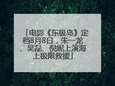 电影《东极岛》定档8月8日，朱一龙、吴磊、倪妮上演海上极限救援