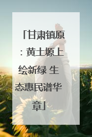 甘肃镇原：黄土塬上绘新绿 生态惠民谱华章