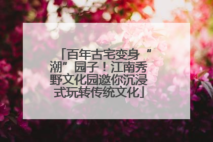 百年古宅变身“潮”园子！江南秀野文化园邀你沉浸式玩转传统文化