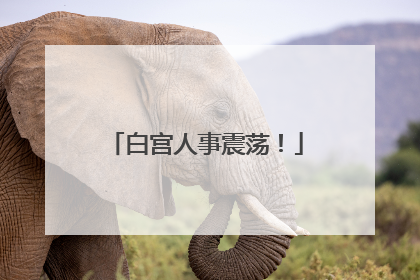 白宫人事震荡！