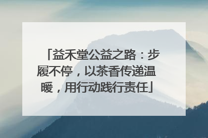 益禾堂公益之路：步履不停，以茶香传递温暖，用行动践行责任