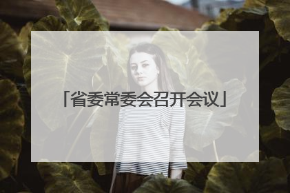 省委常委会召开会议
