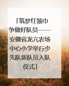 筑梦红领巾 争做好队员——安徽省龙亢农场中心小学举行少先队新队员入队仪式