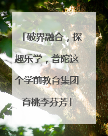 破界融合，探趣乐学，普陀这个学前教育集团育桃李芬芳