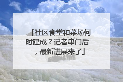 社区食堂和菜场何时建成？记者串门后，最新进展来了