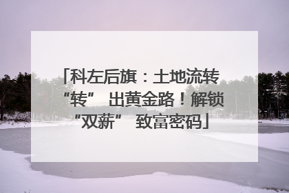 科左后旗：土地流转 “转” 出黄金路！解锁 “双薪” 致富密码