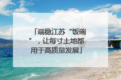 端稳江苏“饭碗”，让每寸土地都用于高质量发展