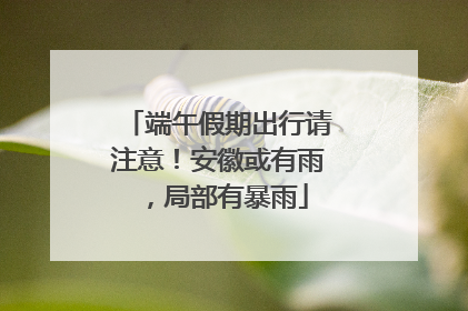 端午假期出行请注意！安徽或有雨，局部有暴雨