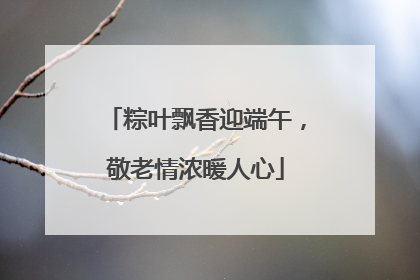 粽叶飘香迎端午，敬老情浓暖人心
