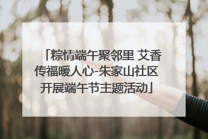 粽情端午聚邻里 艾香传福暖人心-朱家山社区开展端午节主题活动
