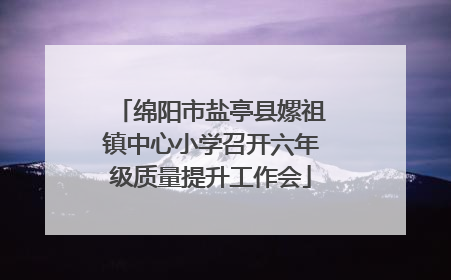 绵阳市盐亭县嫘祖镇中心小学召开六年级质量提升工作会