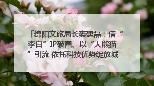 绵阳文旅局长窦建磊：借“李白”IP破圈、以“大熊猫”引流 依托科技优势绽放城市文旅魅力｜文旅局长说