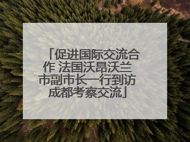 促进国际交流合作 法国沃昂沃兰市副市长一行到访成都考察交流