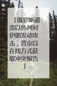 俄罗斯谴责以色列对伊朗发动攻击，普京以在线方式获取冲突报告