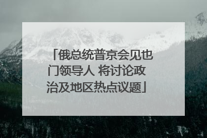 俄总统普京会见也门领导人 将讨论政治及地区热点议题