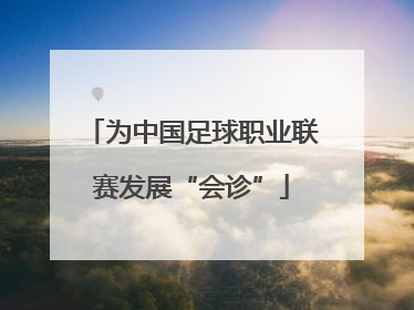 为中国足球职业联赛发展“会诊”
