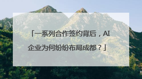 一系列合作签约背后，AI企业为何纷纷布局成都？