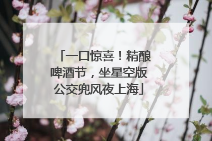 一口惊喜！精酿啤酒节，坐星空版公交兜风夜上海