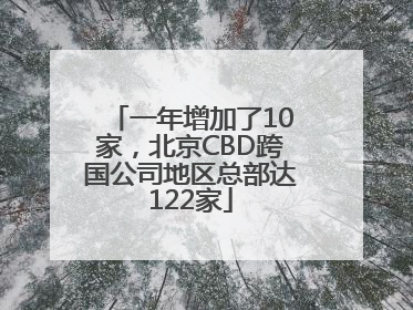 一年增加了10家，北京CBD跨国公司地区总部达122家