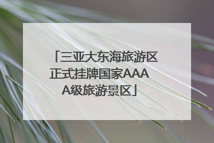 三亚大东海旅游区正式挂牌国家AAAA级旅游景区