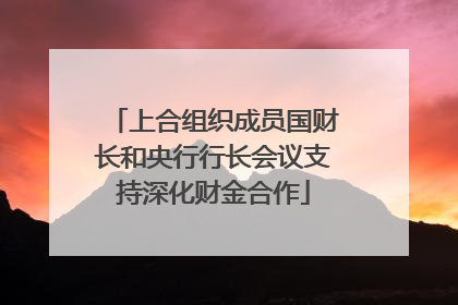 上合组织成员国财长和央行行长会议支持深化财金合作
