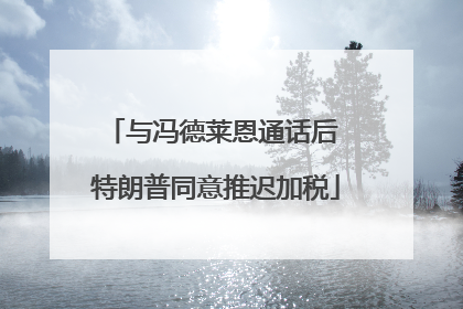 与冯德莱恩通话后 特朗普同意推迟加税