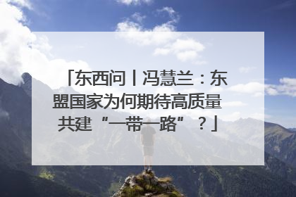 东西问丨冯慧兰：东盟国家为何期待高质量共建“一带一路”？