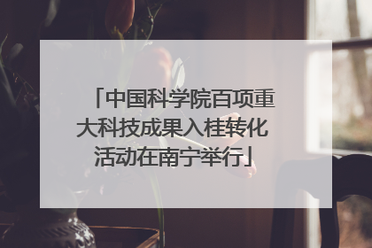 中国科学院百项重大科技成果入桂转化活动在南宁举行