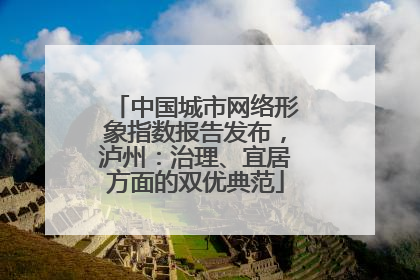 中国城市网络形象指数报告发布，泸州：治理、宜居方面的双优典范
