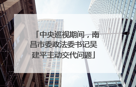 中央巡视期间，南昌市委政法委书记吴建平主动交代问题
