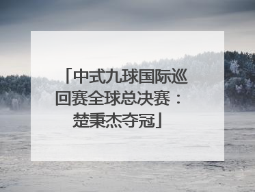 中式九球国际巡回赛全球总决赛：楚秉杰夺冠