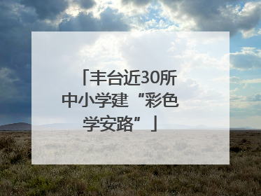 丰台近30所中小学建“彩色学安路”