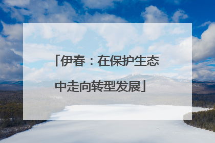 伊春：在保护生态中走向转型发展