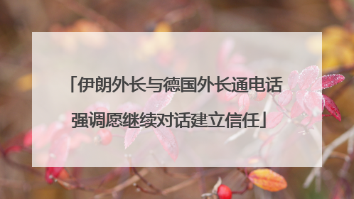 伊朗外长与德国外长通电话 强调愿继续对话建立信任