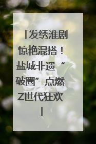 发绣淮剧惊艳混搭！盐城非遗“破圈”点燃Z世代狂欢