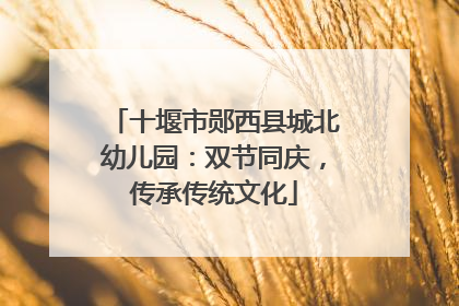 十堰市郧西县城北幼儿园：双节同庆，传承传统文化