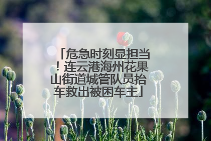 危急时刻显担当！连云港海州花果山街道城管队员抬车救出被困车主