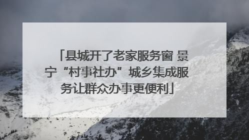 县城开了老家服务窗 景宁“村事社办”城乡集成服务让群众办事更便利